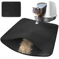 black waterproof honeycomb cat litter trapper mat at litter box exit