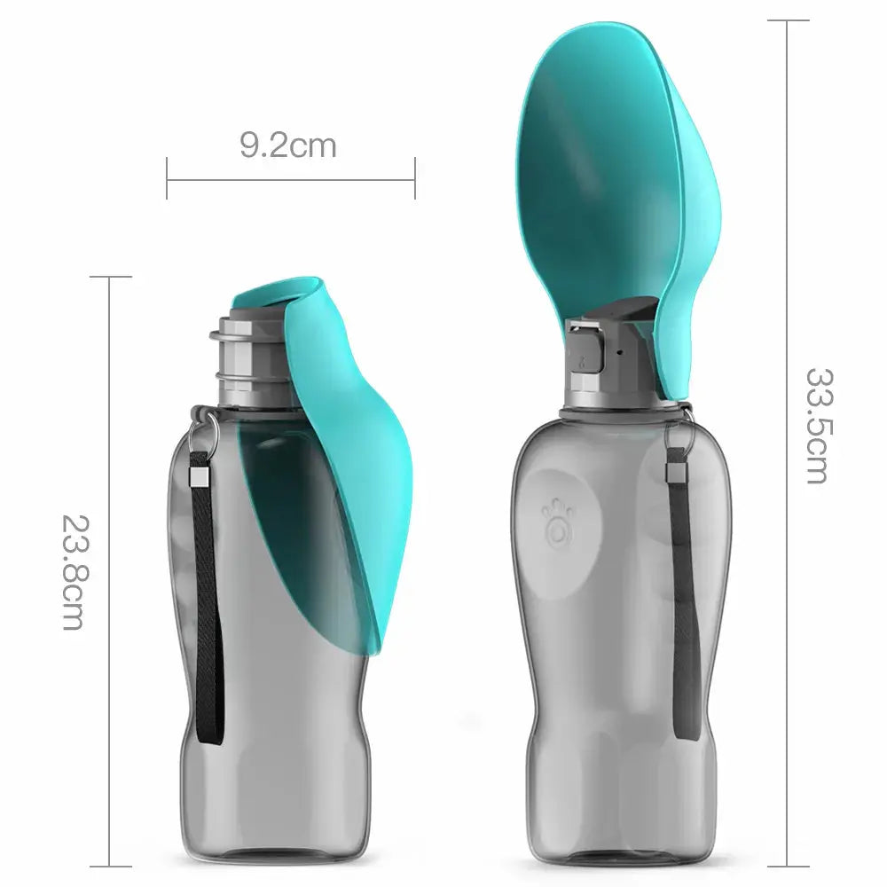 Portable dog water bottle for hiking, walking, camping, and road trips