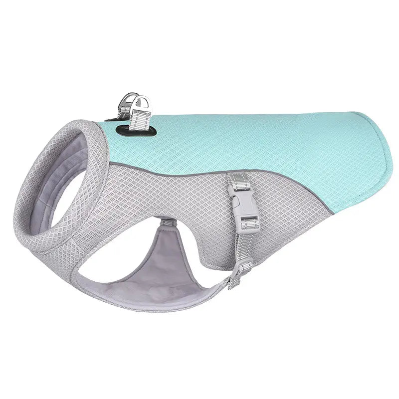 Blue summer dog cooling vest breathable mesh cooling jacket